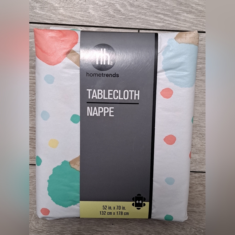 Brand New Hometrends 52 X70 Multicolor PEVA Tablecloth